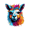Bunter Llama Popart Muster