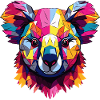 Geometrischer Regenbogen Koala