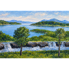Flusslandschaft mit Wasserfall