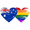 Australien Regenbogen Flagge Herz used