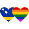 Curacao Regenbogen Flagge Herz
