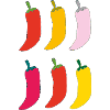 Farbenfrohe Chili Popart
