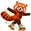 Rollschuhlaufender Red Panda