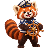 Sailor Red Panda mit Schiffsrad