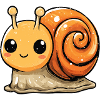 Orangene Schnecke Spiraldesign