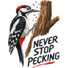 Never Stop Picking – Schwarzer Text