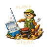 Lustiges Anglermotiv – Plan B Steak