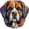 Bunter Hund Kopf Pop-Art