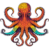 Bunter Oktopus Regenbogenlook