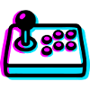 Cyan Arcade Stick Glitch Grafik