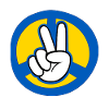 Friedenshand Retro Symbol für Ukraine