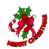 Merry Christmas - Zuckerstange mit Schleife