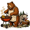 Bär & Opossum beim Grillen – Grillfreunde