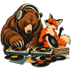 Bär & Fuchs als Vinyl DJs – Musikduo