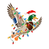 Weihnachtsente mit Lichterkette