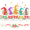 Bunte Weihnachtsmützen mit Lichterkette