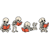Büchergestützte Skelette-Lesebücher