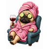 Spa-Pug im Pinken Bademantel