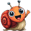 Fröhliche Orangenschnecke