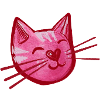 Pink Katzenherz Aquarell