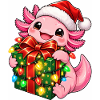 Weihnachtsdrache mit Geschenk