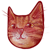 Karmesinrotes Katzen-Aquarellgesicht