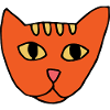 Orange Katzengesicht Pop-Art
