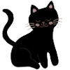 Schläfriges Schwarzes Katzen-Schnurrhaar-Lächeln