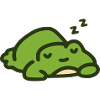 Süßer schlafender grüner Frosch