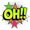OH Pop Art Burst Neon Stars