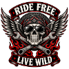 Ride Free Live Wild Skull