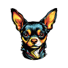 Chihuahua Hund Kopf Bunt