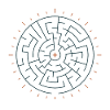 Sonnengeometrisches Labyrinth Blau-Grün