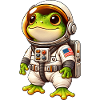 Frosch Astronaut Weltraum Entdecker Cartoon