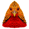 gold fasan ethno Stil, Feuerfeder Vogelkopf