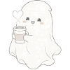 Kuscheliger Geist mit Kaffeebecher