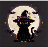 Halloween Hexenkatze – Witchy Cat & Vollmond