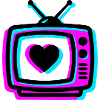 Pink TV Herz Glitch Icon