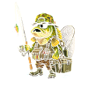 Froschangler im Camouflage-Outfit
