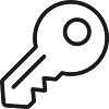 Sicherheits-Schlüsselzeilen-Symbol