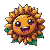 Sonnenblume mit freundlichem Lächeln