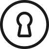 Sicherheits-Schlüsselloch-Linien-Symbol