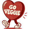 Go Veggie Retro Heart