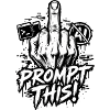 Ironie: Prompt – Anti-KI-Chat – Mittelfinger