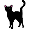 Neon-Katzengesicht auf Schwarz