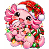 Kawaii Weihnachtsdrache mit Lichterkette
