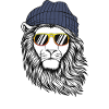 Mutiger Löwe mit Be Brave-Brille