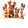 Süße Weihnachtsfreunde mit Rentiergeweih