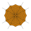 Orangenes Spinnenweb Mandala