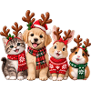Süße Weihnachtstiere mit Rentiergeweih